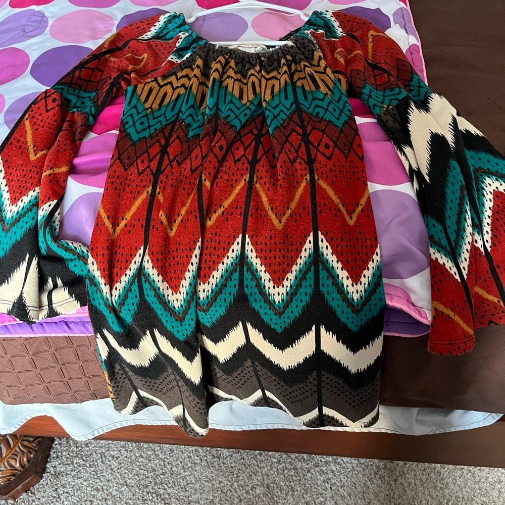 Colorful Chevron Patterned Blouse